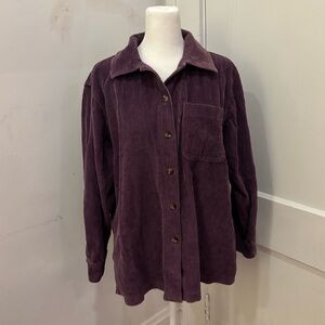 Vintage LL Bean Purple Corduroy Long Sleeve Shirt
